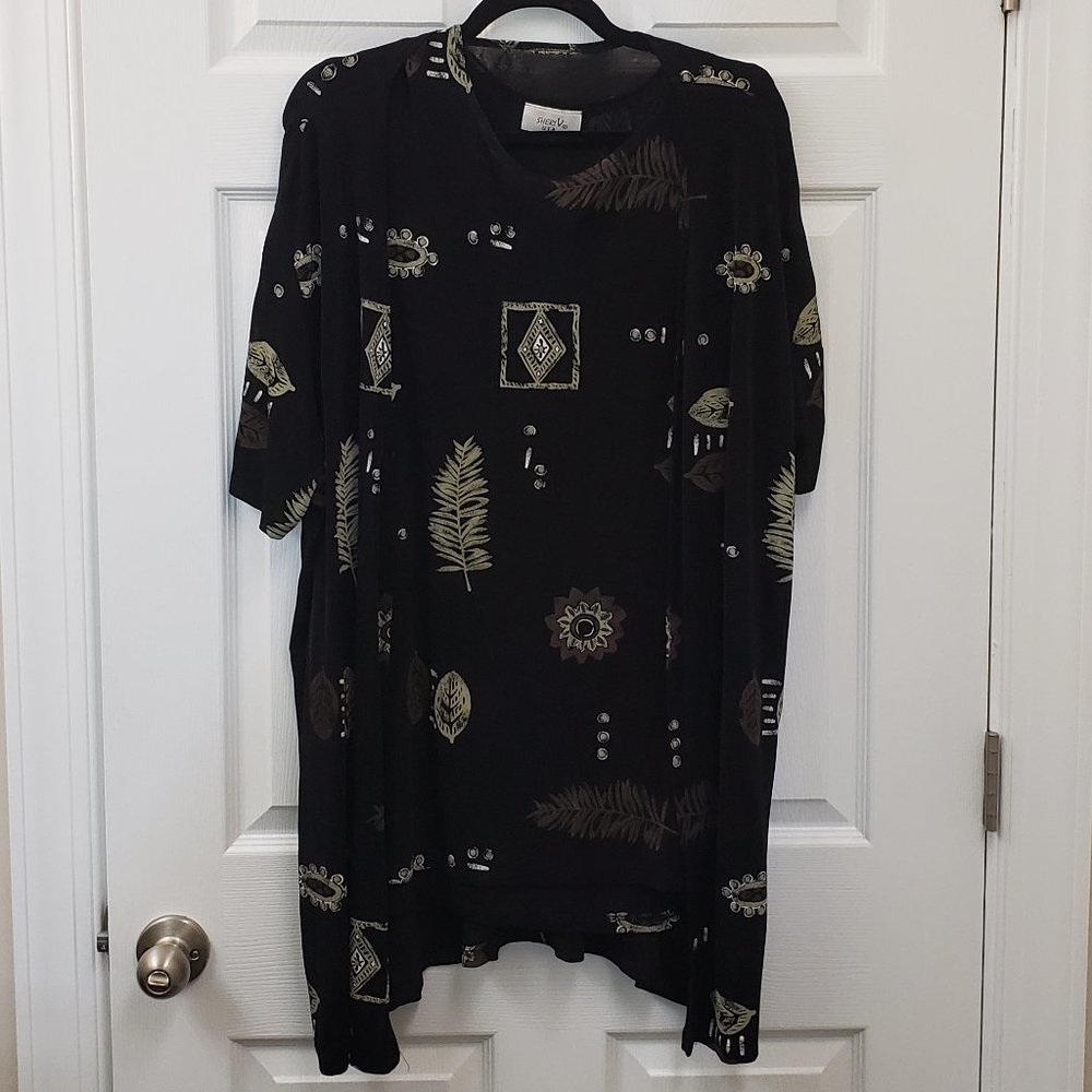 2pc Set, Open Drape Cardigan And Shell Set, Slink… - image 1